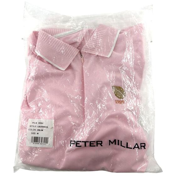 Peter Millar Women's Pink Whitworth Sport Mesh Short-Sleeve Polo Tee Size M - Picture 4 of 9